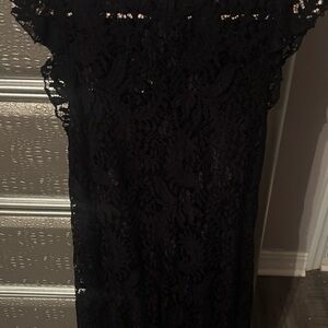 Mossimo Supply Co Black Sheath Midi Dress Sleeveless Crew Neck